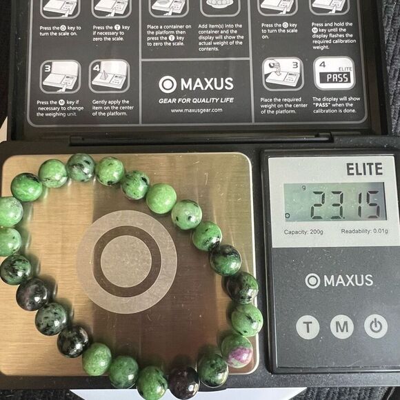 Ruby Zoisite Crystal Beaded Stretch Bracelet - Picture 6 of 7